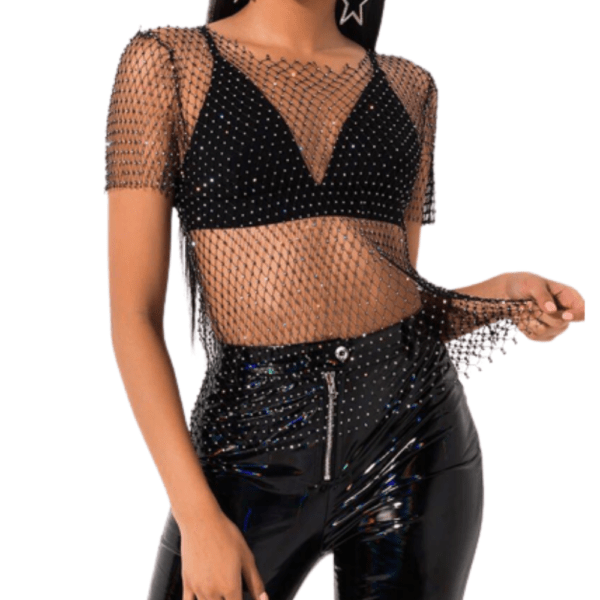 Мрежест топ со циркони